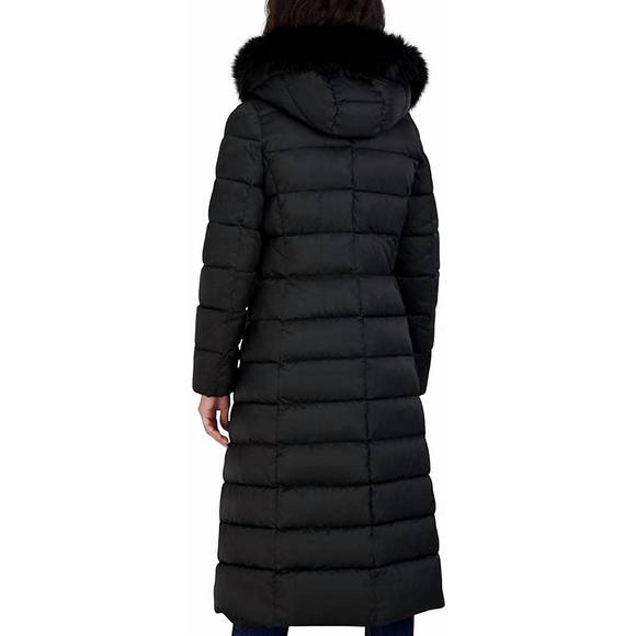 NEW T TAHARI nelly maxi puffer coat in black - Picture 3 of 4